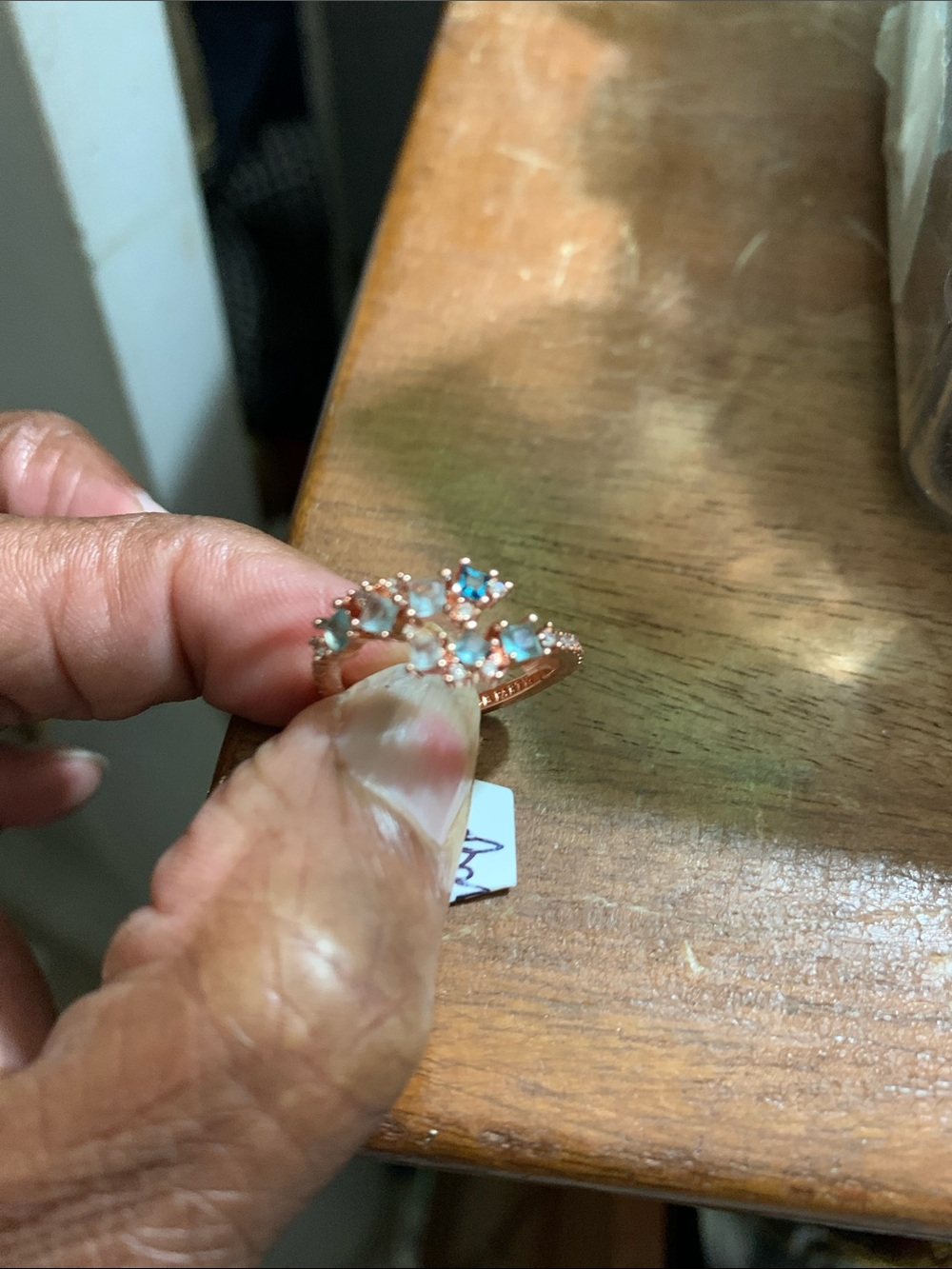 Bomb Party Delicate Rose Gold Multi Colored Cluster Ring size 6.5